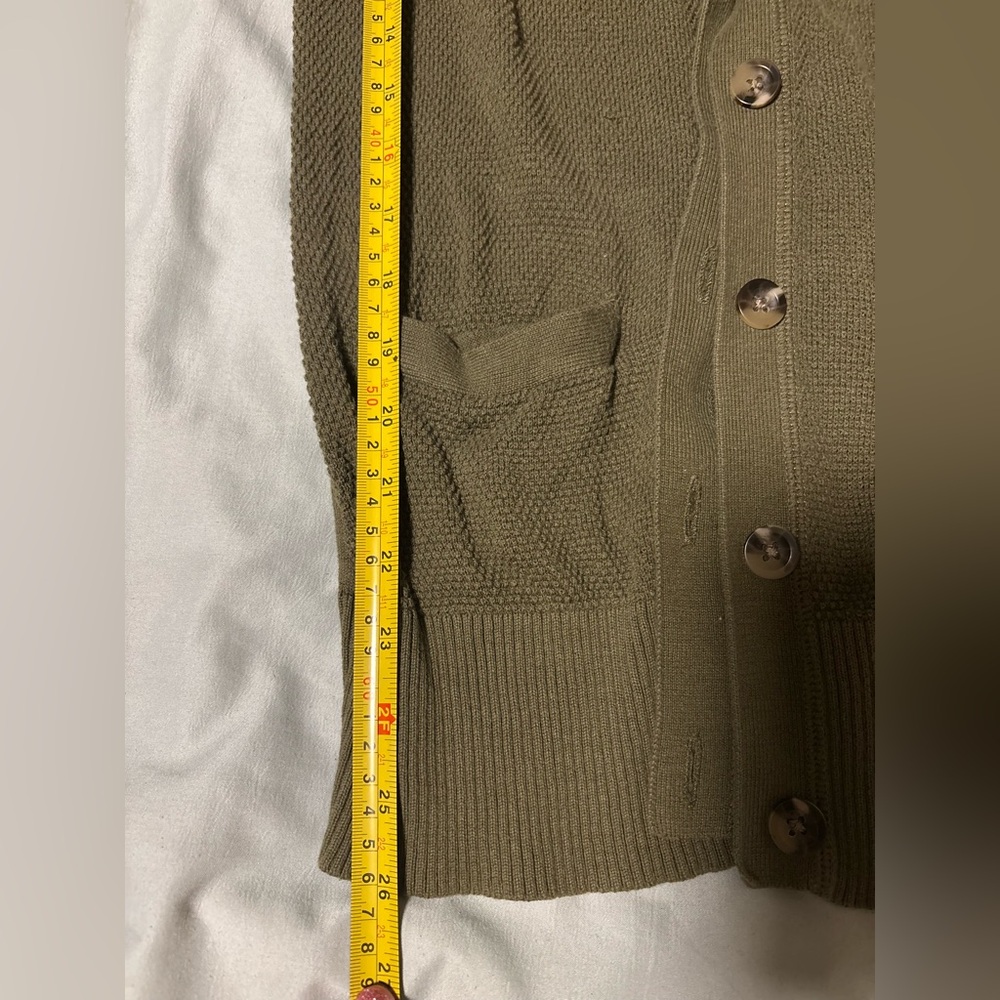 Dark Olive Button Front Cardigan - Picture 5 of 6